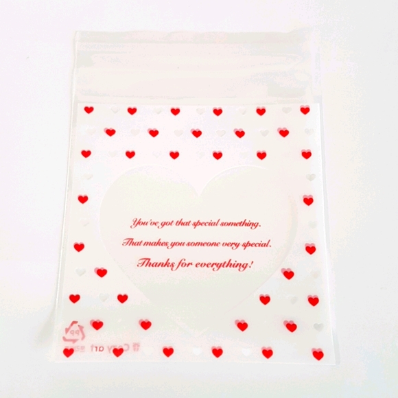 25 pcs Little Heart Clear Bags 3.94"x3.94" inches - Picture 4 of 11